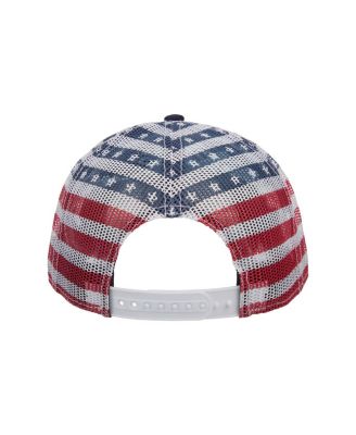 Men's 4th of July American Flag USA Blue Trucker Hat