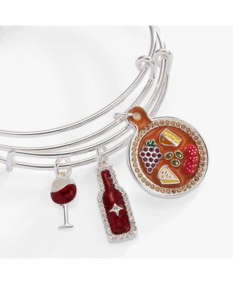 Wine And Cheese Bff Bangle Bracelet Set Of 2