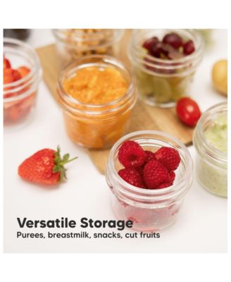 12pk Prep Baby Food Storage Containers, 4 oz Leak-Proof, BPA Free Glass Baby Food Jars for Feeding
