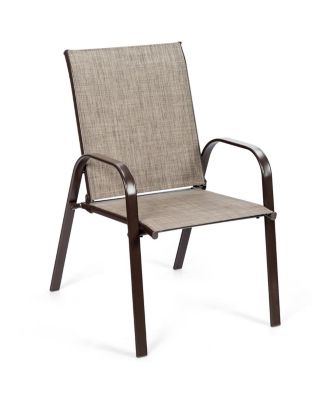 2PCS Patio Chairs Dining Chair Deck Yard W/Armrest