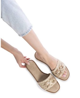 Women's Raffia Slide Sandals By XTI