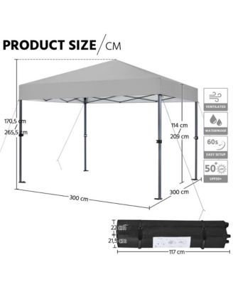 10x10FT Pop-up Canopy with One-Push-To-Lock Setup Mechanism, Beige