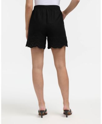 Women's Embroidered Linen-Blend Shorts
