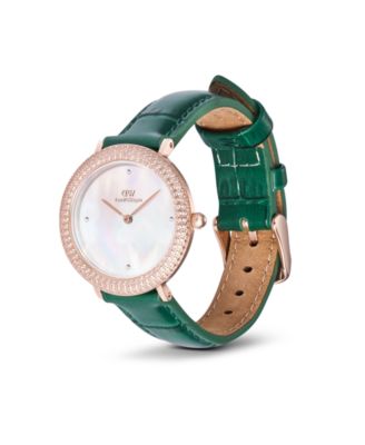 Women's Analog Green Leather Watch, 32mm