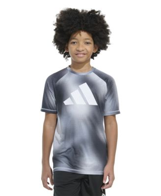 adidas Big Boys Short Sleeve Poly Motion Gradient T-Shirt - Halo silver 10$