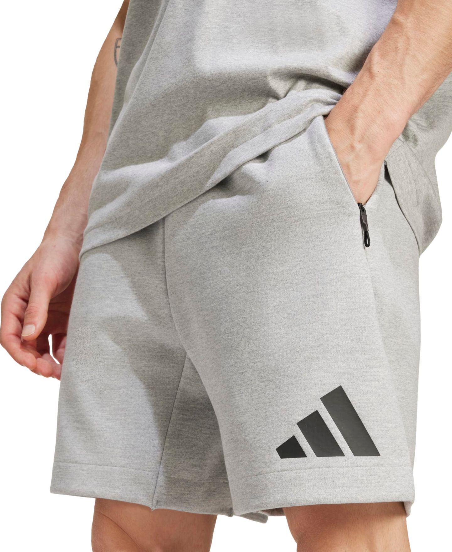 Мужские шорты adidas Regular Fit, цвет: Серый меланжевый — фото 3