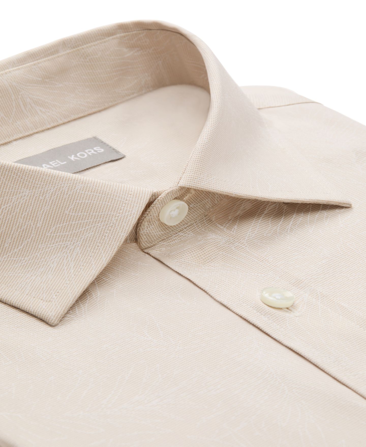 Мужская рубашка Michael Kors Eco Passport Stretch Untucked Shirt, Slim Fit, цвет: Рыжевато-коричневый — фото 4
