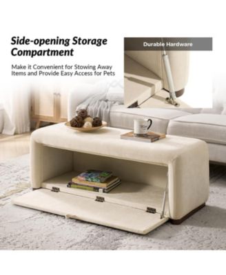 Alicia Modern Storage Bench with Side-opening Storage