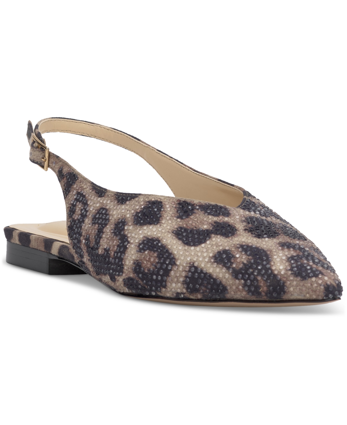 Women's Mezzah Slingback Flat Mules - Safari Combo Leopard Satin