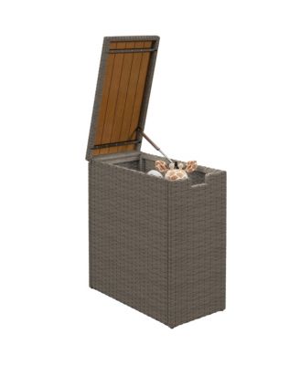 17 Gallon Wicker Deck Box, Small Outdoor Storage Box