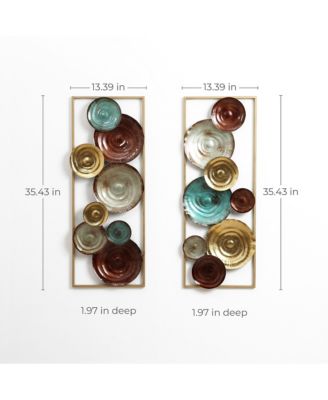 2-Piece Multi-Color Gems Abstract Metal Wall Decor Set