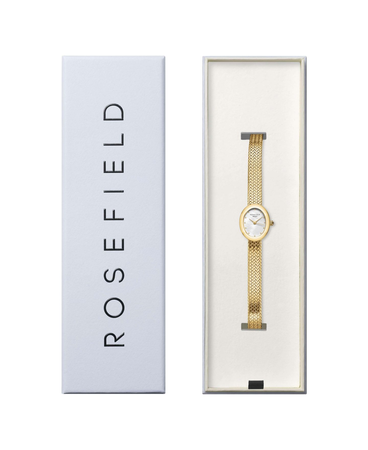 Женские часы Rosefield Mini Oval Gold Tone Stainless Steel Bracelet Watch 22mm — фото 5