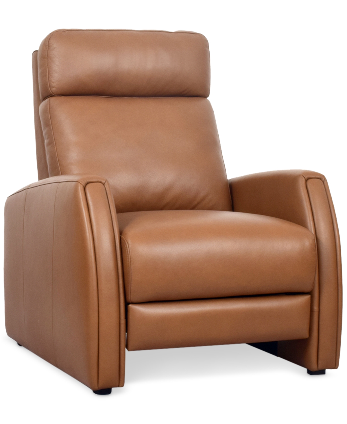 Macy's Touville Leather Push Back Recliner, Exclusively At  In Brown