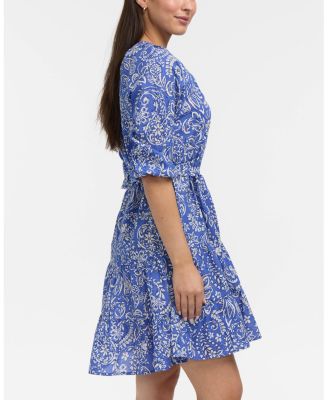 Women's Tiered Floral Belted Dress