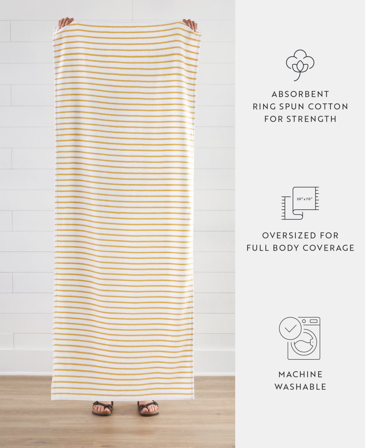 Ienjoy Home Cabana Stripe Cotton 2-pack Beach Towels, 30" X 70"