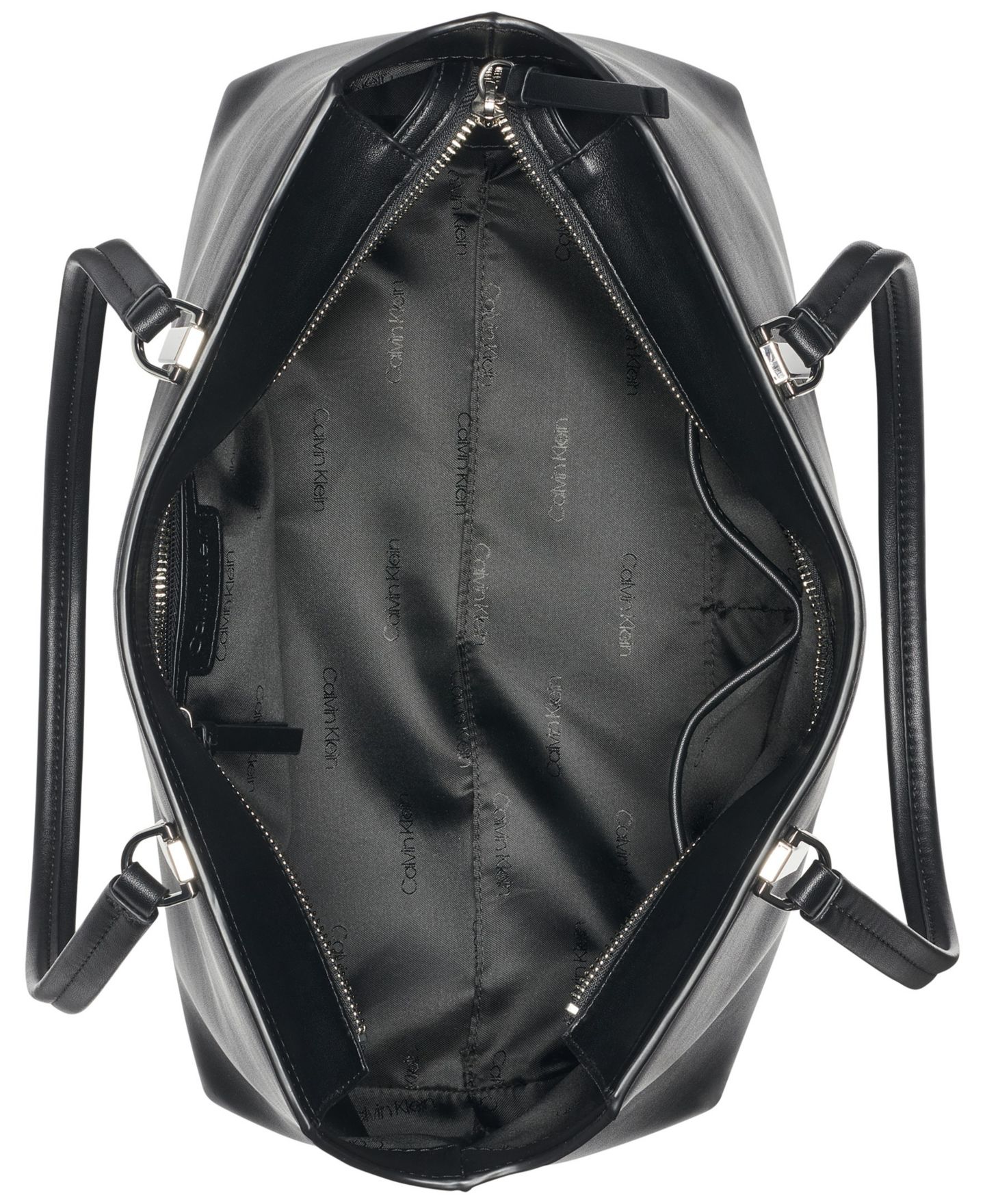 Женская сумка Calvin Klein Lori Top Zipper, цвет: Чёрный / Серебристый — фото 4