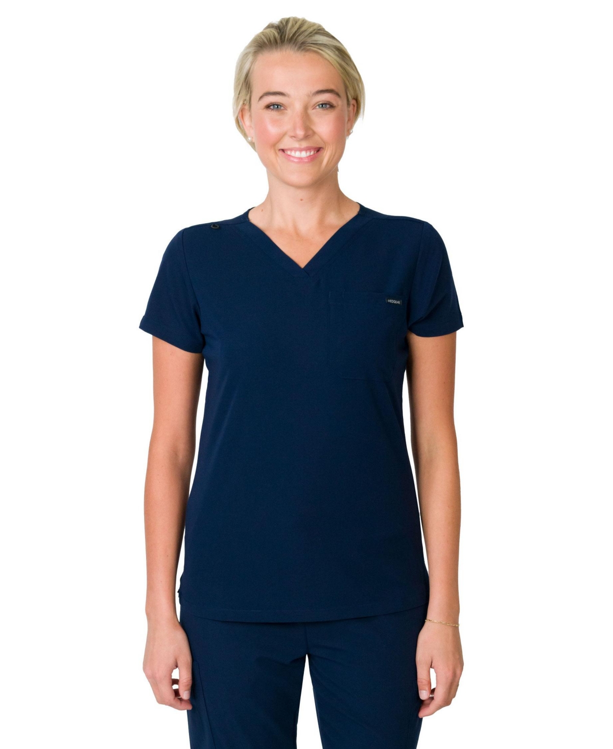 Women's Camilla Slim Scrubs Top with One Pocket - Heather graphite