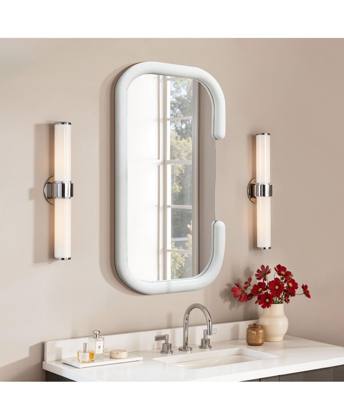 Luxenhome White C-frame Accent And Vanity Wall Mirror