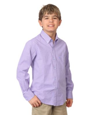 Big Boys Signature Gingham Long Sleeve Shirt