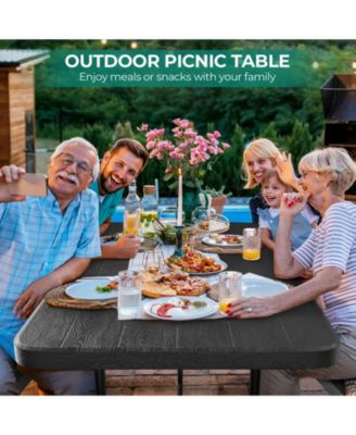 4.5ft Picnic Table with 2 Benches Heavy-Duty Table for 4-6 Person