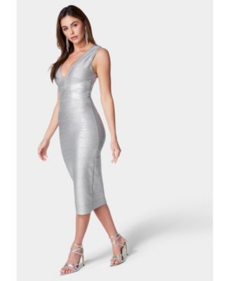 Women's Bandage Metallic Dress