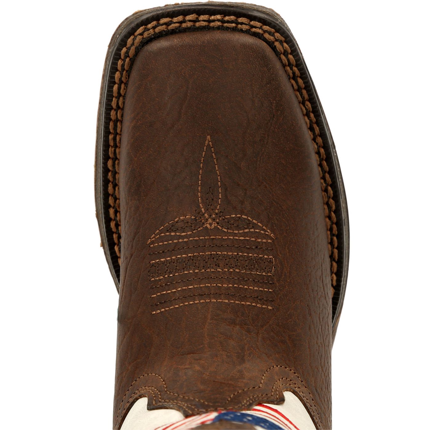 Ботинки Durango Lil' Rebel by Big Kids Distressed Flag Western Boot для мальчиков, цвет: Коричневый / Белый — фото 7
