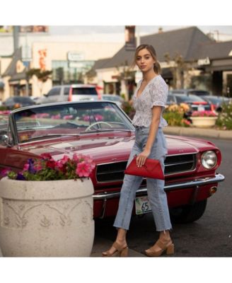 Red Clutch Bag Leather Clutch Purse Crossbody Evening Purse Unique Women's Red Handbag