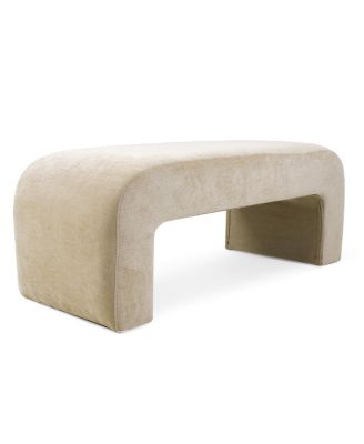 47" Velvet Upholstered Waterfall Bench, Modern Bed Bench for Living Room or Entryway