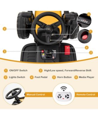 12V Battery Powered Kids Ride on Excavator with Adjustable Arm and Bucket