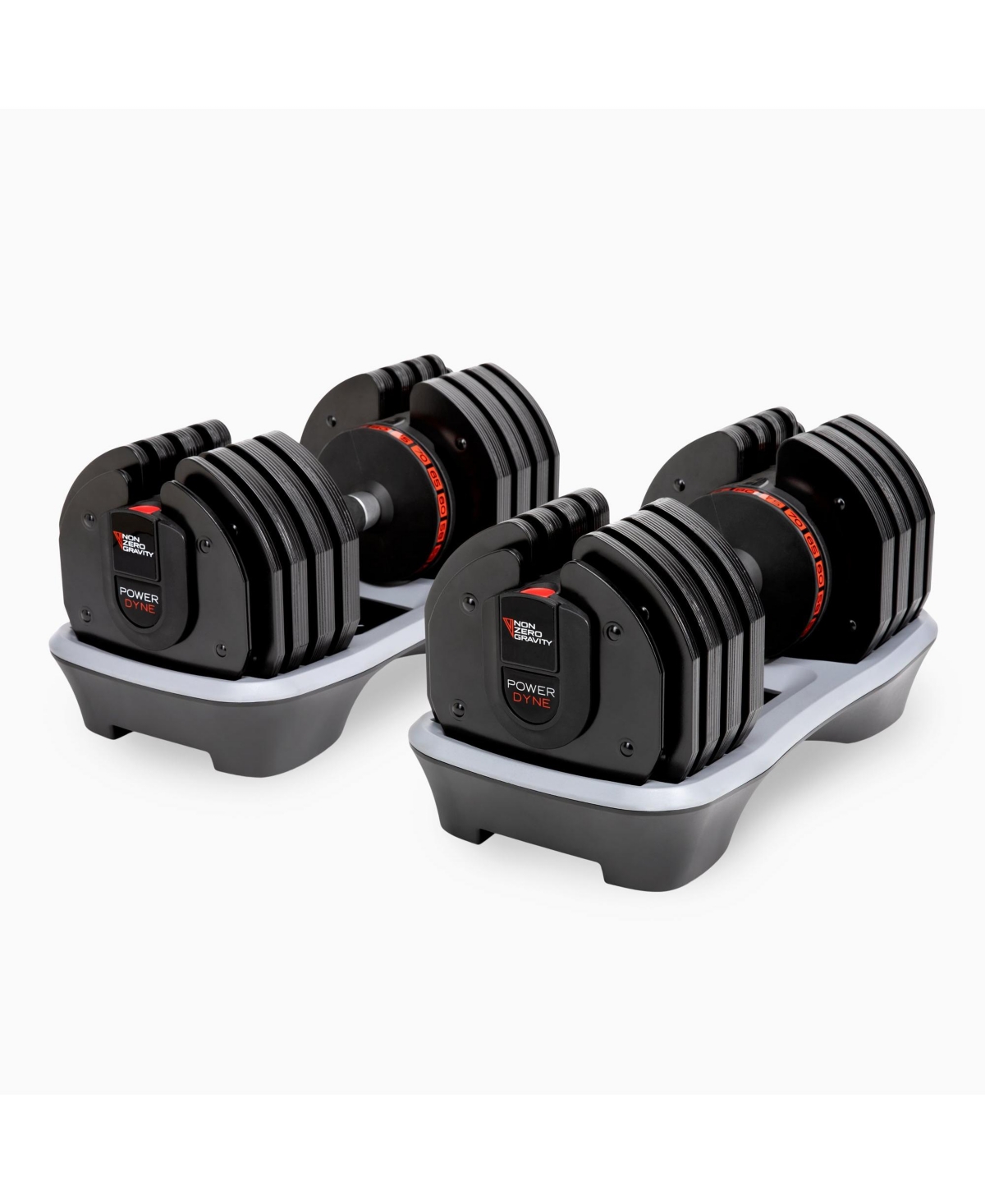 PowerDyne Adjustable Dumbbell Weights (Coal 80lbs (Set of 2)) - Coal