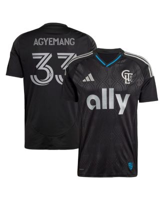 adidas - Men's Patrick Agyemang Black Charlotte FC 2025 Fortress Kit Replica Player Jersey