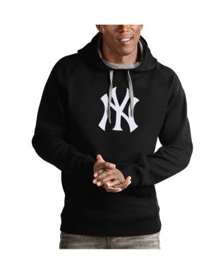 Antigua - Men's Black New York Yankees Victory Pullover Team Logo Hoodie