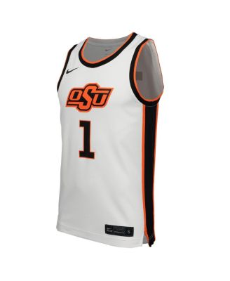 Men's 1 White Oklahoma State Cowboys Replica Basketball Jersey