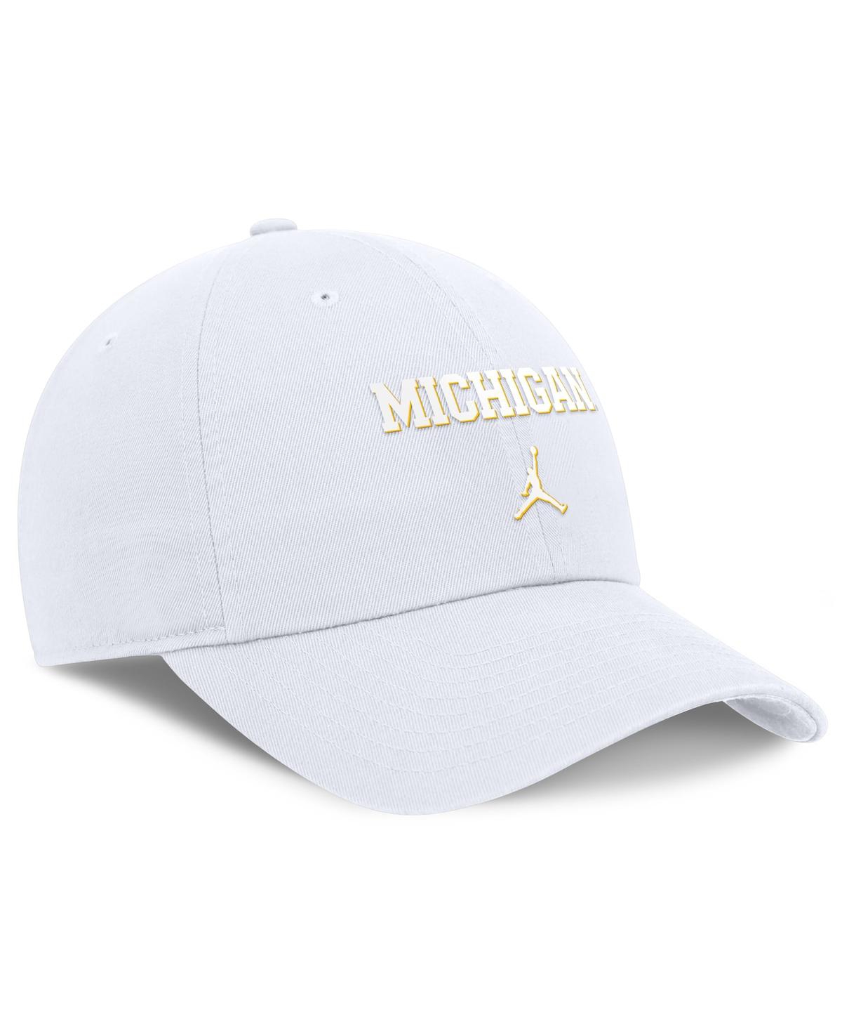 Jordan Men'sâ White Michigan Wolverines Club Swoosh Performance Adjustable Hat