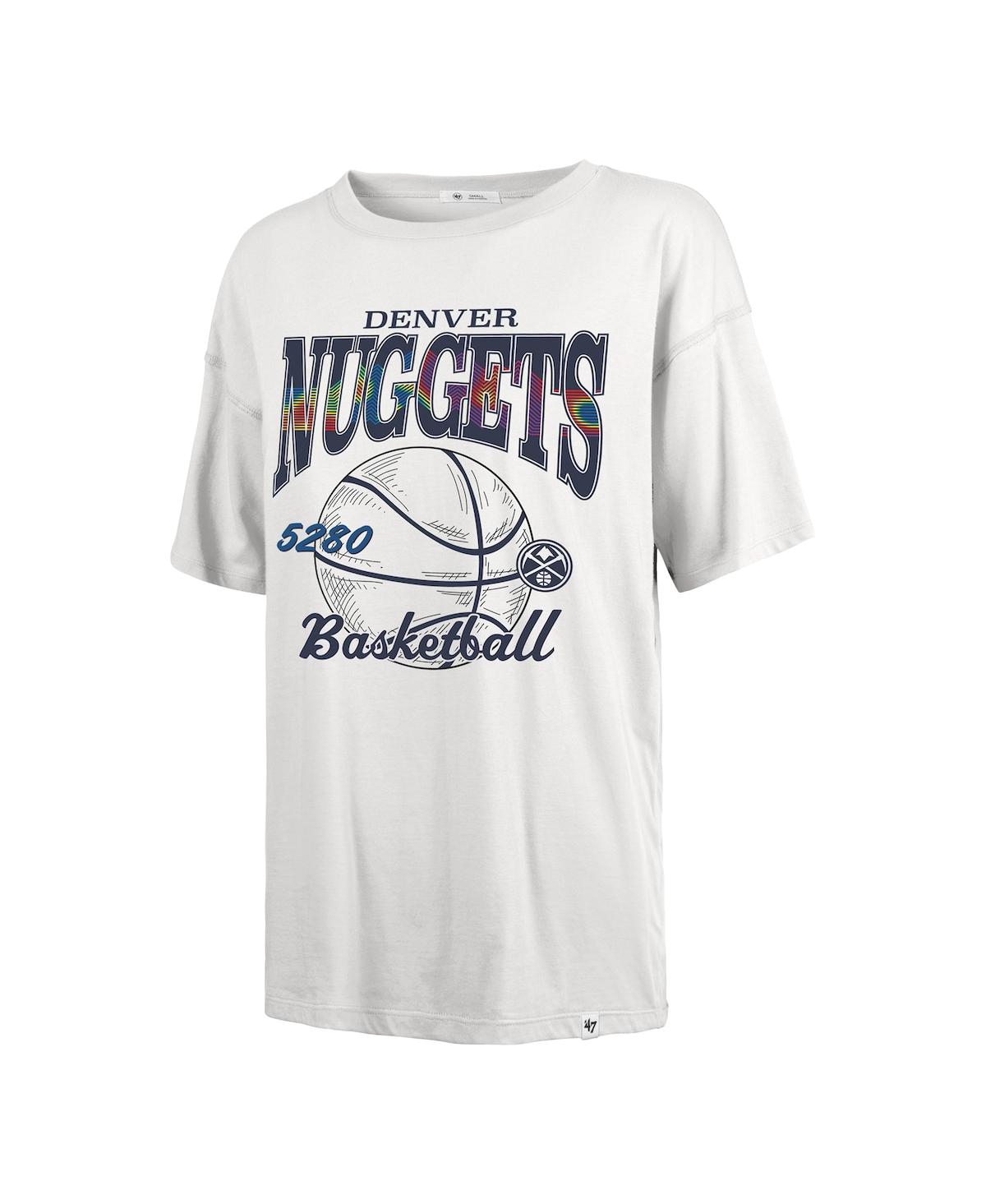 47 BRAND WOMEN'S WHITE DENVER NUGGETS CITY EDITION DOWN COURT SADIE T-SHIRT 