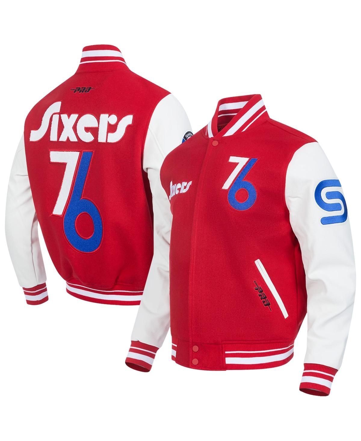 Men's Red Philadelphia 76ers 2024/25 City Edition Wool Varsity Full-Zip Jacket - Red
