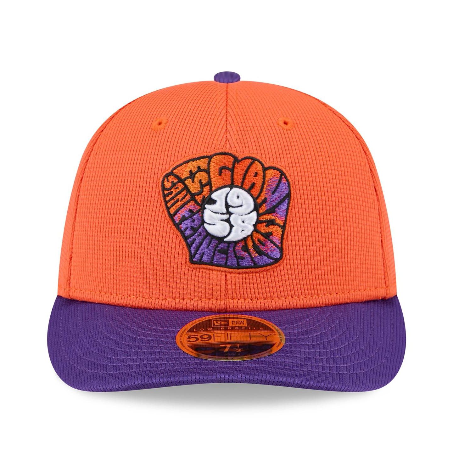 Мужская кепка New Era Orange/Purple San Francisco Giants 2025 City Connect Batting Practice Low Profile 59FIFTY Fitted Hat — фото 2