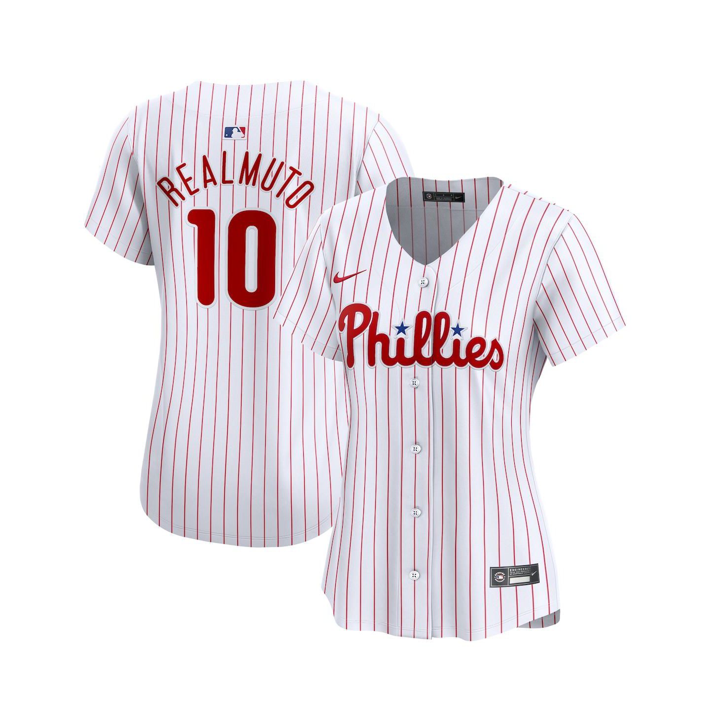 Женский топ Nike J.T. Realmuto White Philadelphia Phillies Home Limited Player Jersey — фото 1