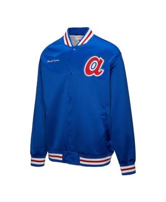 Men's Hank Aaron Royal Atlanta Braves Legends Collection Vintage Satin Full-Snap Jacket