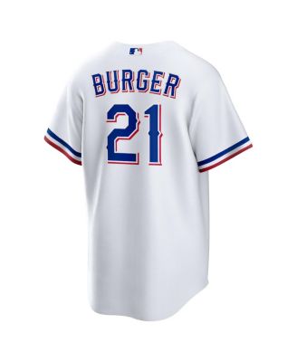 Men's Jake Burger White Texas Rangers Home Replica Jersey