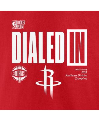 Men's Athletic Red Houston Rockets 2025 Southwest Division Champions Locker Room T-Shirt