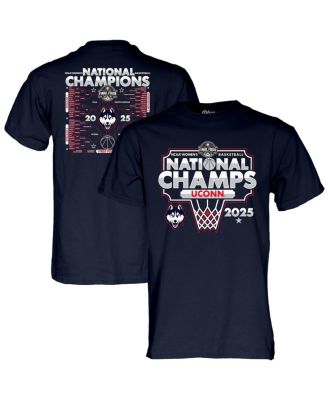 Blue 84 - Big Boys and Girls Navy UConn Huskies 2025 NCAA Women's Basketball National Champions Bracket T-Shirt