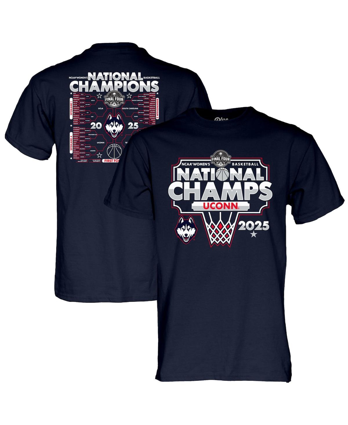 Blue 84 Kids' Big Boys And Girls Navy Uconn Huskies 2025 Ncaa Women's Basketball National Champions Bracket T-shir