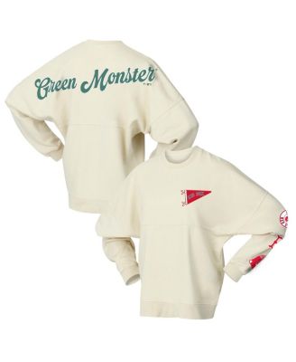 Fanatics - Women's Tan Boston Red Sox Pennant Flag Branded Fleece Pullover Sweatshirt