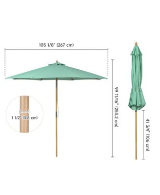 9Ft Patio BOHO Market Patio Umbrella 260GSM Acrylic Fabric 5-Year-Non-Fading Resort Outdoor Market Peppermint Green
