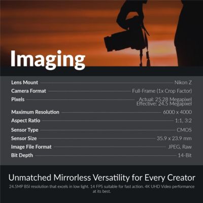 Z 6II Mirrorless Camera with f/2.8 VR S Lens,Camera Bundle Prepaid Subscription,Lithium-Ion Battery Pack,Filter Kit with UV,Glass Screen