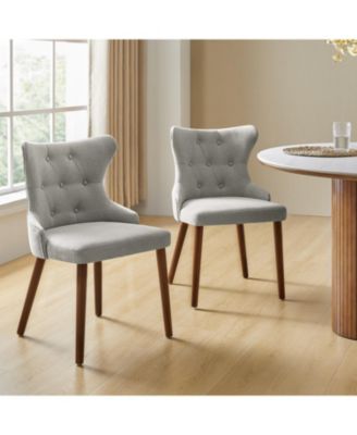 Set of 2 polyester Pedro Mid-Century Modern Waterproof Button-Tufted Dining Chair