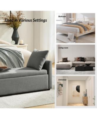 Gema Modern Storage Bench with Two Pillows and Pocket