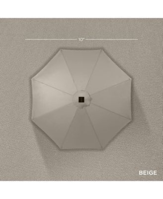 10ft Solar LED Lighted Patio Umbrella w/ Tilt Adjustment, UV-Resistant Fabric