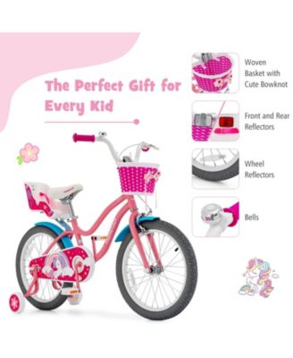 Kids Bicycle with Training Wheels and Basket for Boys and Girls Age 3-9 Years